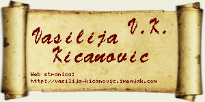 Vasilija Kićanović vizit kartica